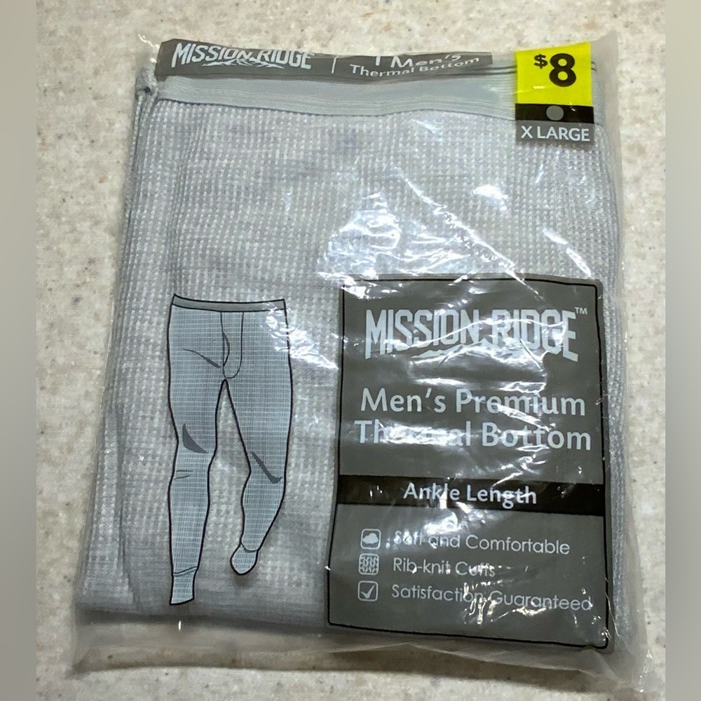 Mission Ridge Men's Thermal Bottom - Light Gray